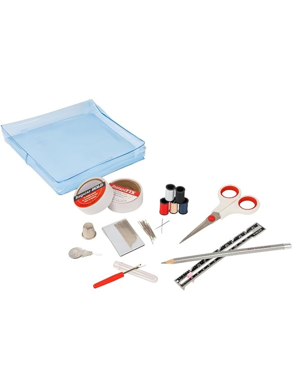 SINGER Storage Pouch – 92 Piece Hem Tape, Seam Ripper, Scissors, White